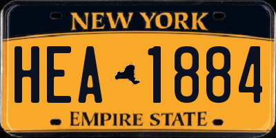 NY license plate HEA1884