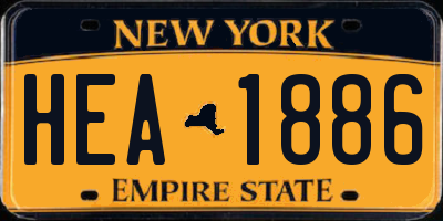 NY license plate HEA1886