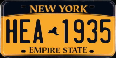 NY license plate HEA1935