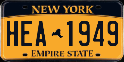 NY license plate HEA1949