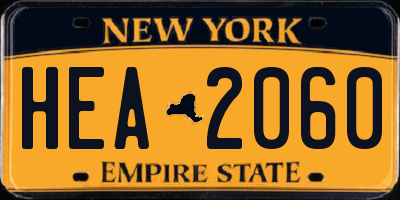 NY license plate HEA2060