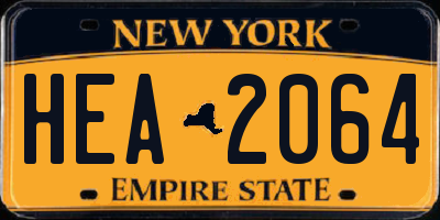 NY license plate HEA2064