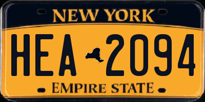 NY license plate HEA2094