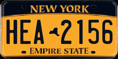 NY license plate HEA2156