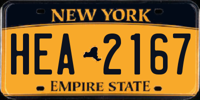 NY license plate HEA2167