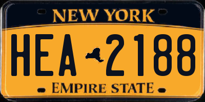 NY license plate HEA2188