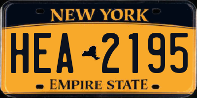 NY license plate HEA2195