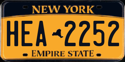 NY license plate HEA2252