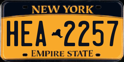 NY license plate HEA2257