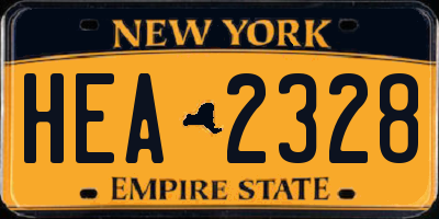 NY license plate HEA2328
