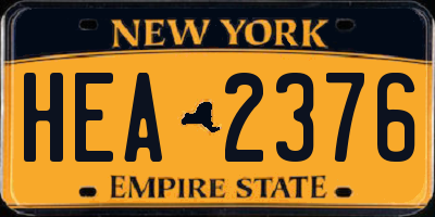 NY license plate HEA2376