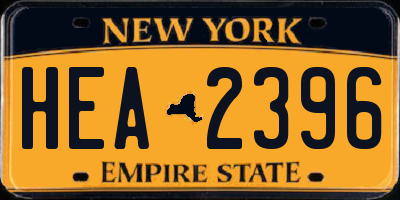 NY license plate HEA2396