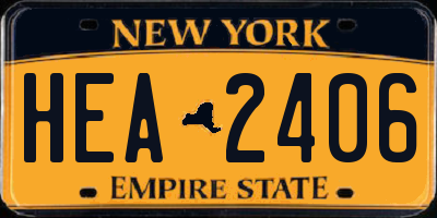 NY license plate HEA2406