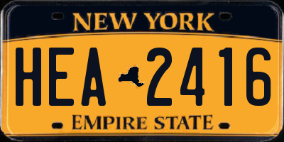 NY license plate HEA2416
