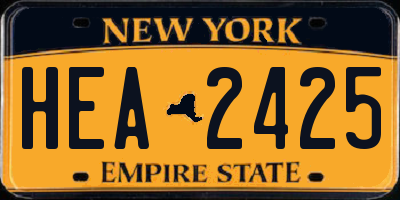 NY license plate HEA2425