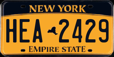 NY license plate HEA2429