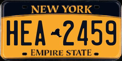NY license plate HEA2459