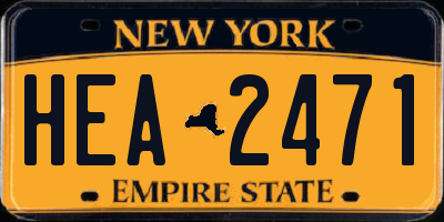 NY license plate HEA2471