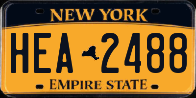 NY license plate HEA2488