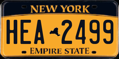 NY license plate HEA2499