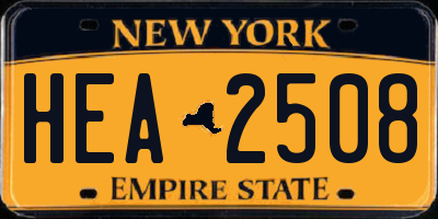 NY license plate HEA2508