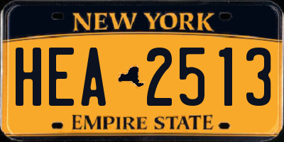 NY license plate HEA2513