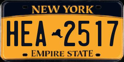 NY license plate HEA2517