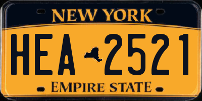 NY license plate HEA2521