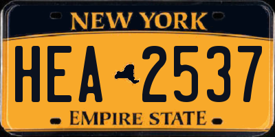 NY license plate HEA2537