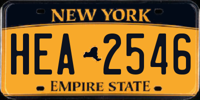 NY license plate HEA2546