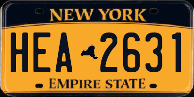NY license plate HEA2631
