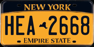 NY license plate HEA2668
