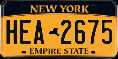 NY license plate HEA2675