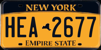 NY license plate HEA2677