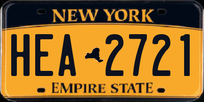 NY license plate HEA2721