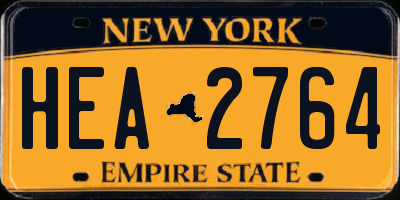 NY license plate HEA2764