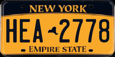 NY license plate HEA2778