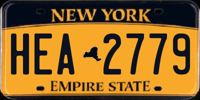 NY license plate HEA2779