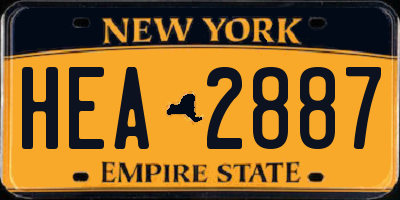 NY license plate HEA2887