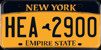 NY license plate HEA2900