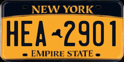 NY license plate HEA2901
