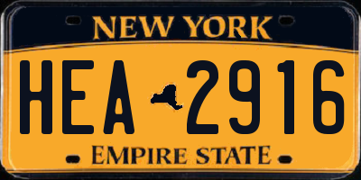 NY license plate HEA2916