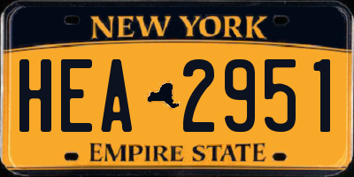 NY license plate HEA2951