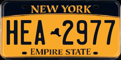 NY license plate HEA2977