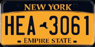 NY license plate HEA3061