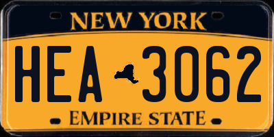 NY license plate HEA3062
