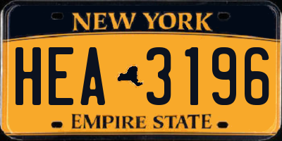 NY license plate HEA3196