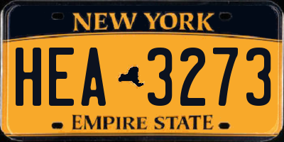 NY license plate HEA3273
