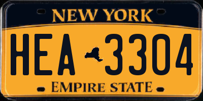 NY license plate HEA3304