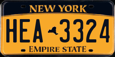 NY license plate HEA3324